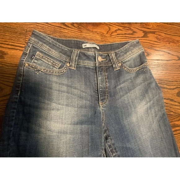 Lee Slender Secret Lower On The Waist Blue Stretch Jeans Size 10 Short Inseam 28 - Picture 2 of 6